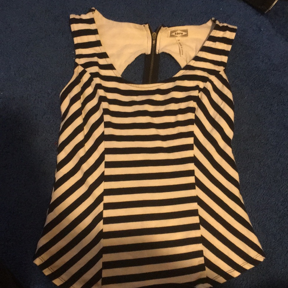 Striped Tank top with a zippered back
